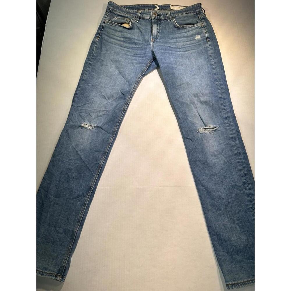 Rag & Bone Jeans Womens 26 Dre Low Rise Slim Boyfriend Light Wash Distressed